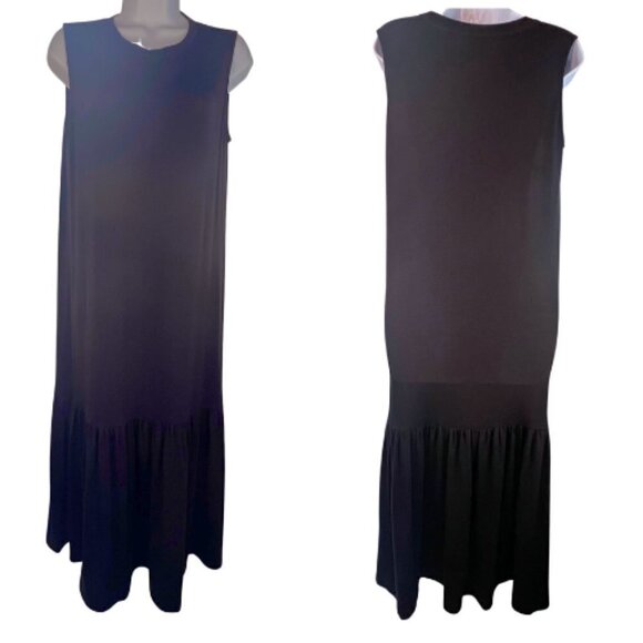 LOU & GREY Black Sleeveless Tier Detail Knit Midi Dress Size S - Picture 3 of 5